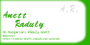 anett raduly business card